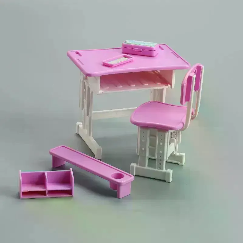 1/12 Simulazione di casa delle bambole Mini sedia da scrivania Set di modelli Materiale scolastico per casa delle bambole Decorazione Micro scena Puntelli di costruzione