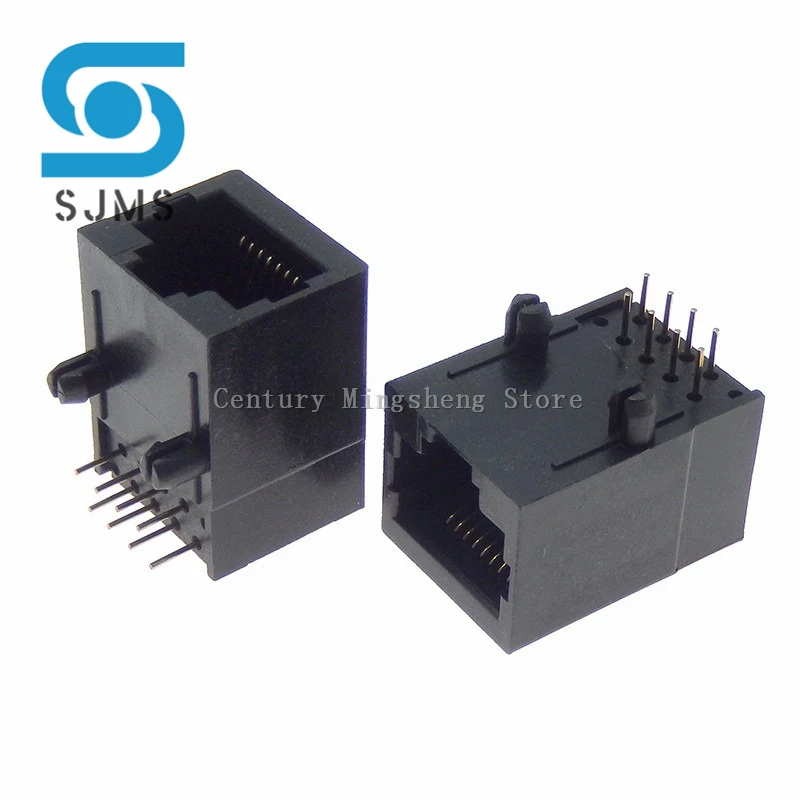 2/5PCS RJ45 21*13mm socket 8-pin cable interface shielded crystal headlight copper shell connector female 8P8C Ethernet network