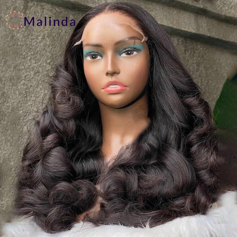 300% Density Bleached Knots Loose Deep 13x4 Real HD Transparent Lace Frontal Glueless Human Hair Wig Pre Plucked Ready To Go