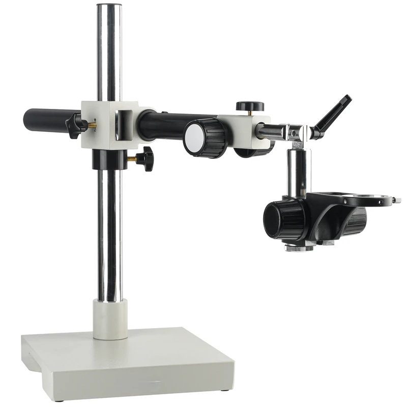 The gimbal bracket of the single-arm microscope has a long working distance with a 50mm lens aperture and the angle