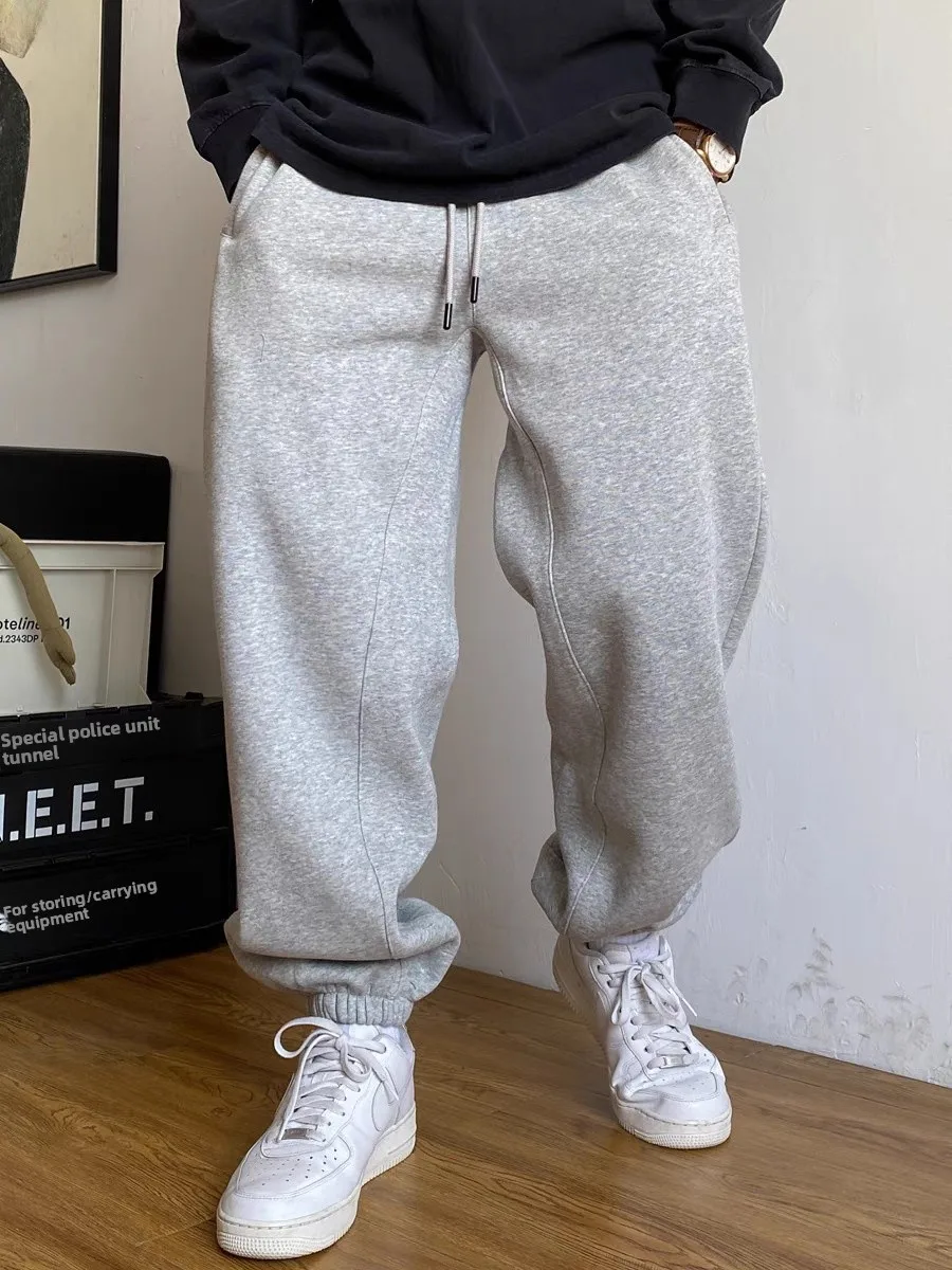 

Повседневные мужские спортивные брюки в американском стиле, свободного кроя, с завязками, универсальные, для осени и зимы, модные