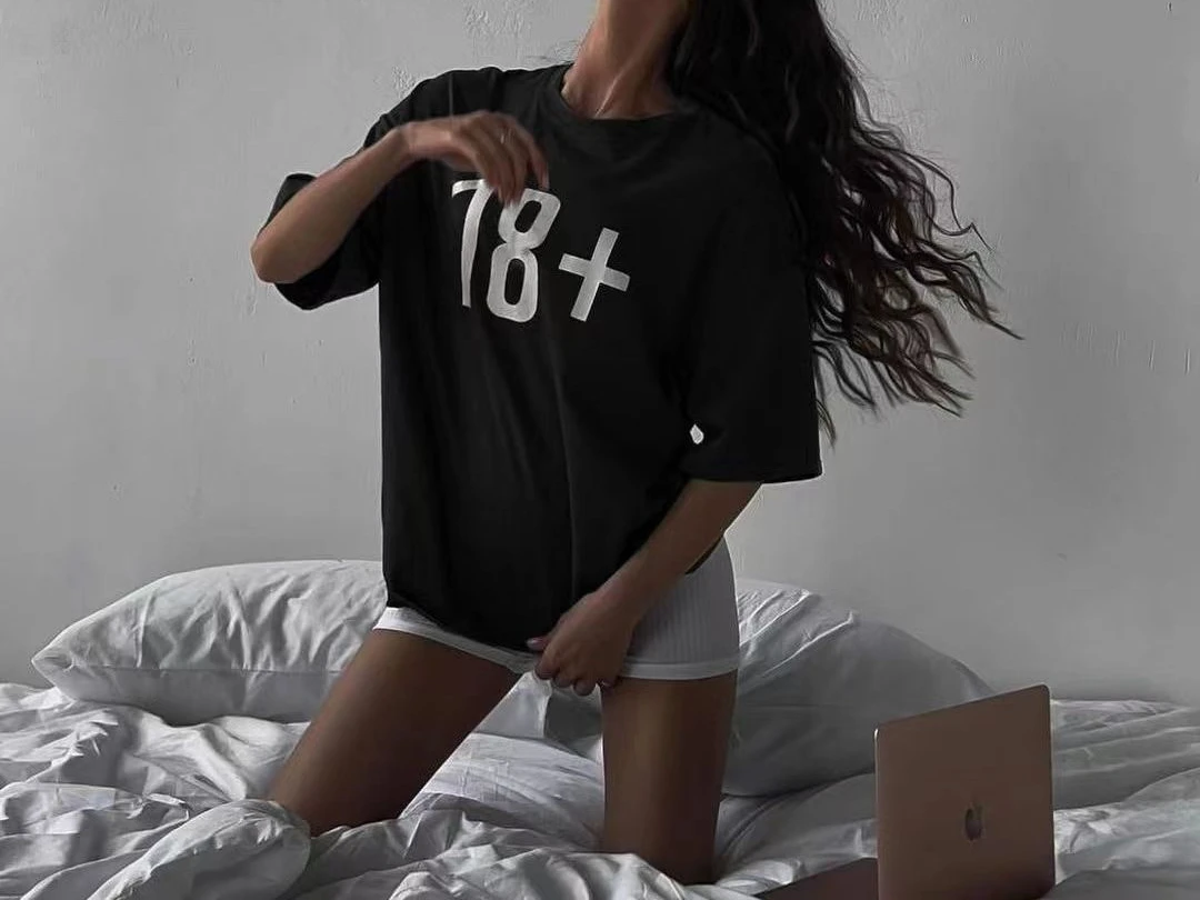 

Retro Minimalist Print Loose and Versatile Casual and Slimming Summer Pure Cotton Style