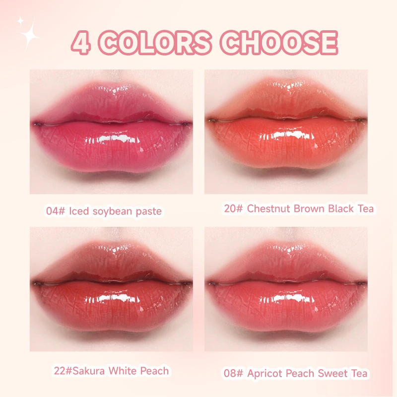 Długotrwały błyszczyk nawilżający, błyszczący wykończenie, nieklejący się, trudny do rozmazywania, odżywczy olejek do ust z masłem shea.