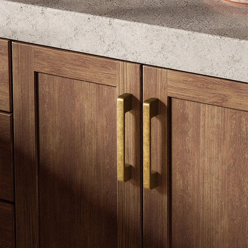 YM Antique Bronze Single Hole Door Handle Small Hand for Chest Drawers Wardrobe Bedside Table Wine Cabinet - Modern Simple Vinta