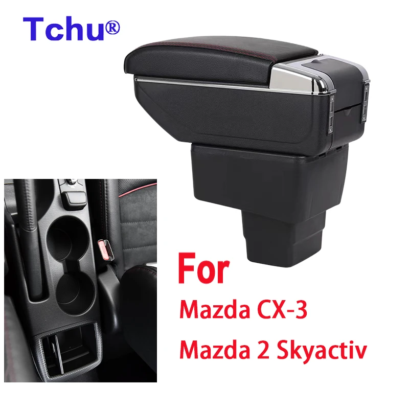 

For Mazda CX3 armrest For Mazda 2 armrest For Mazda demio armrest car Centre Console Storage Box interior automobile accessories