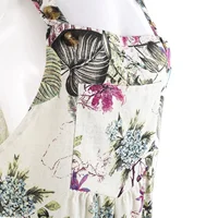 Women Plus Sizes Jumpsuit Leaf Floral Print Square Neck Sleeveless Fashion Casual Overalls with Pockets - Image 4