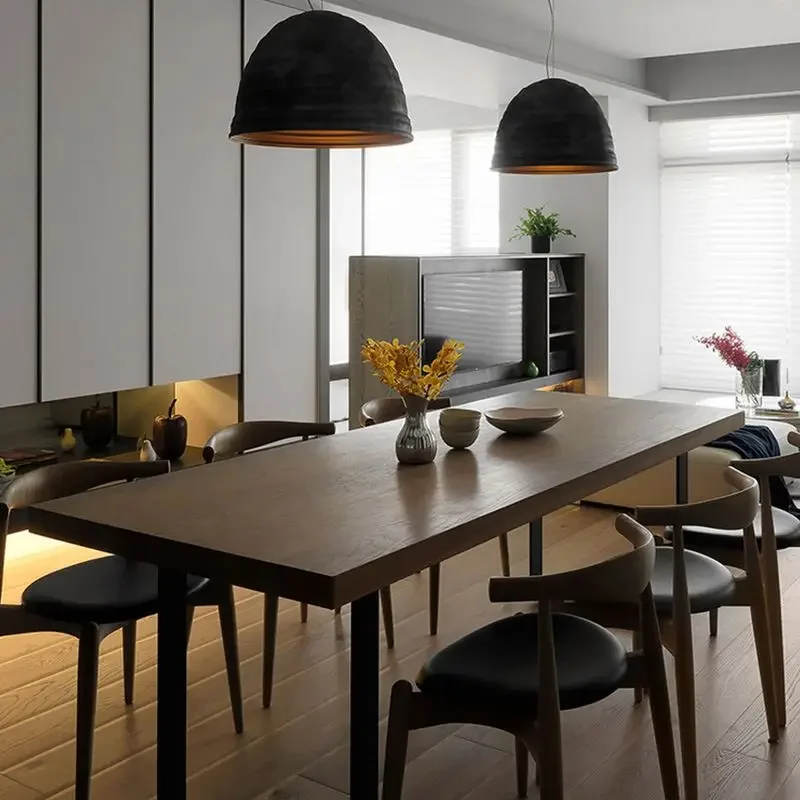 

SAT049 Nordic Style Retro Wrought Iron Solid Wood Dining Table Coffee Shop Rectangular Desk