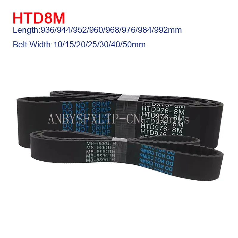 HTD 8M Synchrone riem Lengte 936/944/952/960/968/976/984/992mm Distributieriem Breedte 10/15/20/25/30/40/50mm HTD8M Boogtand = 8mm