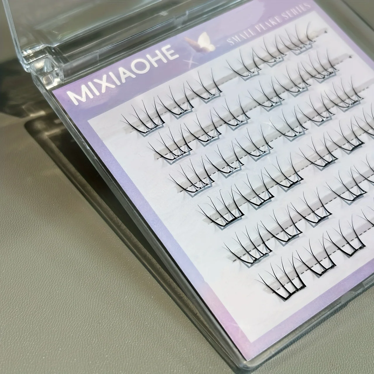 Mixiaohe Short Small Pear Blossom Baby Curved Glue-Free False Eyelashes 100 Clusters Beginner-Friendly Japanese and Korean Style C-Curved Natural Segmented False Eyelashes