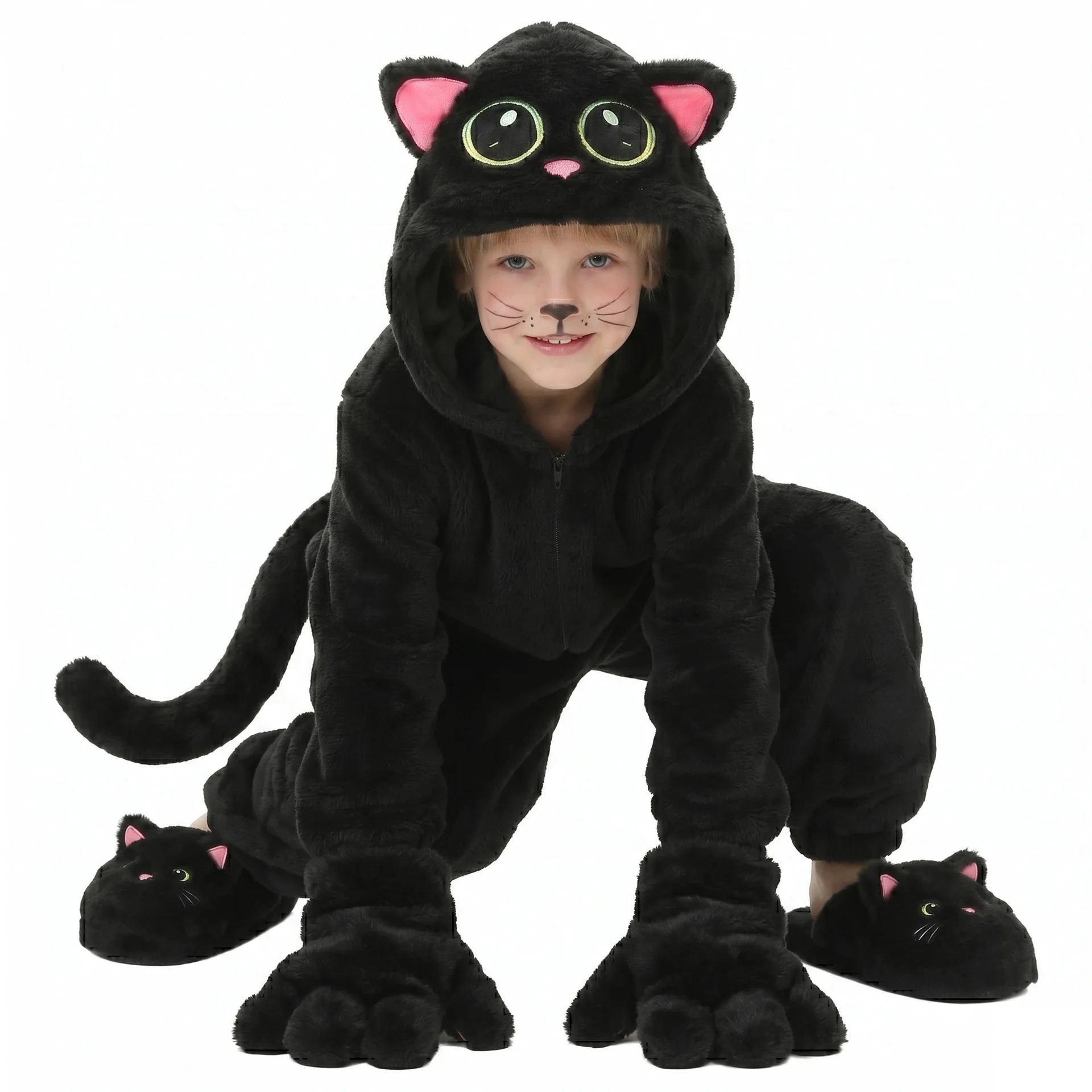 

Enfant Black Cat Cutie Cosplay Costume Niño Halloween Anime Kigurumi Pajamas Christmas Carnival Party New Year Dress Up 2026