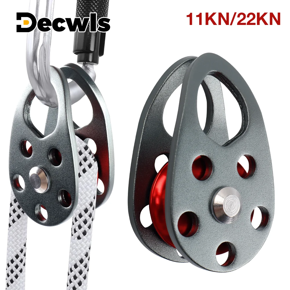 

360° Lifting Rope Pulley Roller Rock Climbing Pulley Aluminum for High-Altitude Traverse Hauling & Outdoor Activities 11KN/22KN