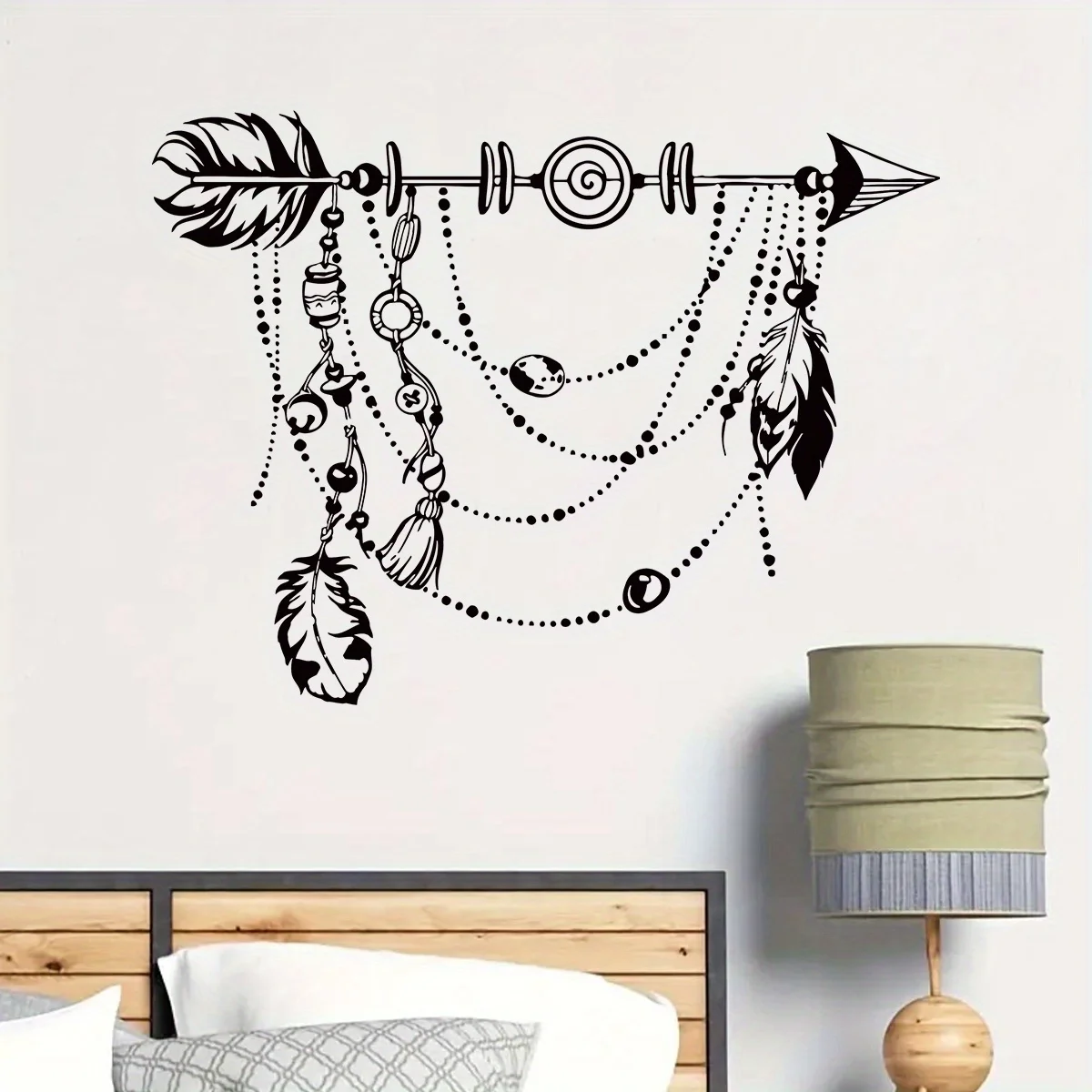 Black Arrow Feather Hominid Jungle Wall Stickers Wall Stickers Removable for Bedroom Living Room Foyer Decoration Wall Decals