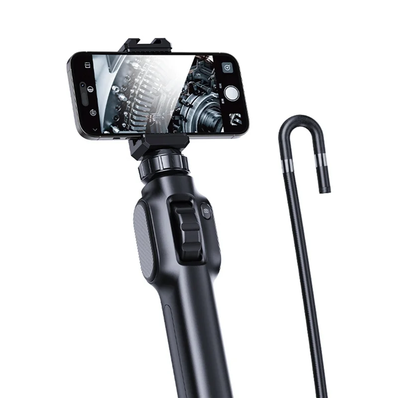 Baay endoscópio industrial de boroscópio de 2mp com 8 led para smartphone, mini câmera tipo rotação de 360 graus para inspeção de carros