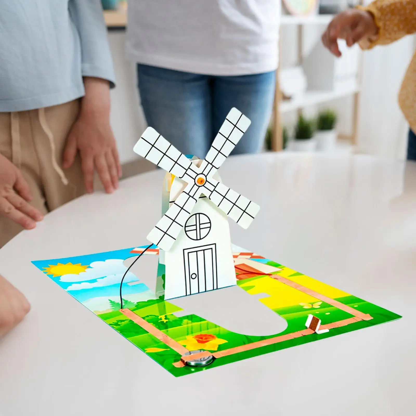 

Science Windmill Generator Kit DIY Learning Toy Stem Project Craft Teaching Aids Model Wind Generator for Girls & Boys Children