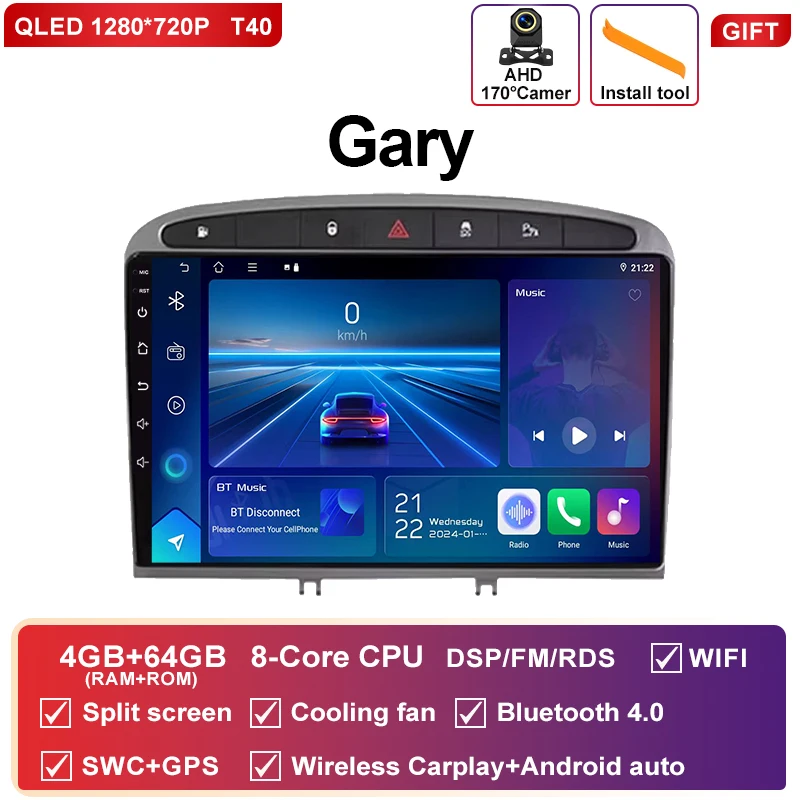 Android 16 autoradio voor Peugeot RCZ 308 SW 2007-2015 408 2012-2020 Multimedia Navigatie GPS Carplay Auto Head Unit 4G WIFI BT