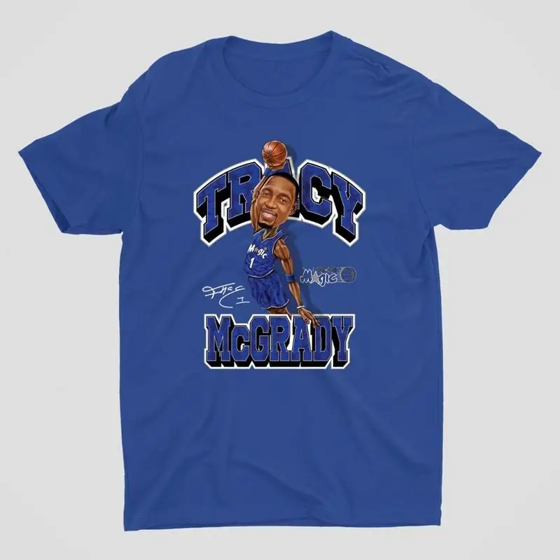 NEW caricature Tracy McGrady T shirt Blue  All Sizes JJ4189