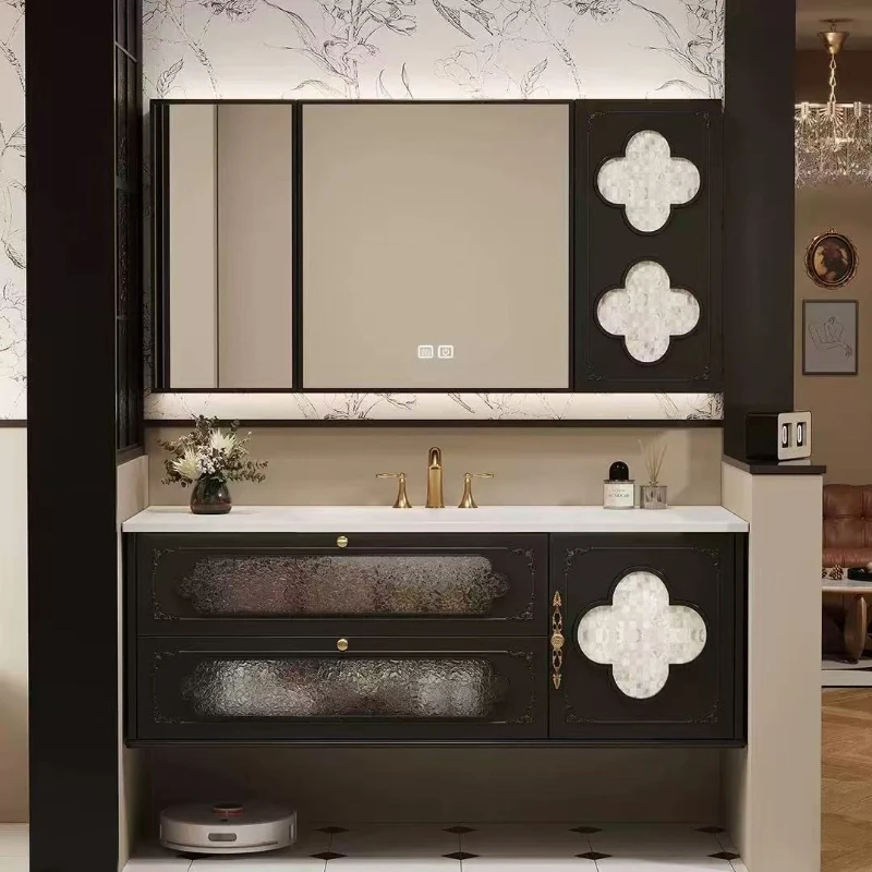 

Toilet Wooden Nordic Bathroom Cabinet Storage Rack Sink Shelf Bathroom Vanity Accessories Mirror Mueble De Bano Furniture
