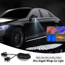 2Pcs Angels Wings Car Light Rearview Mirror Sidelight Dynamic Welcome Projector Lights Car Door LED Ghost Shadow Courtesy Lamp