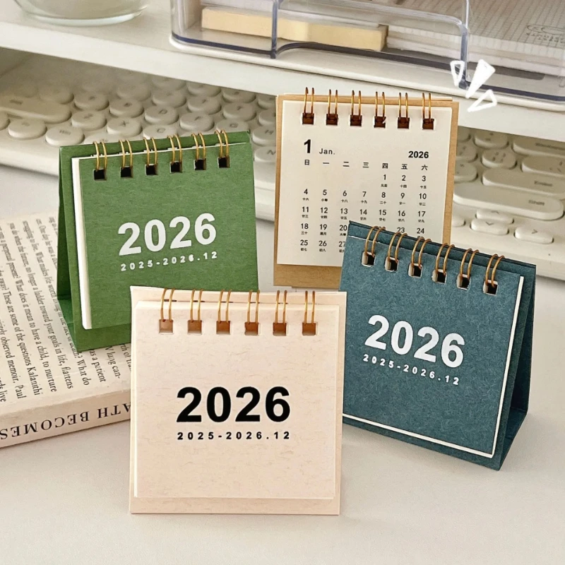 

2026 Mini Desktop Calendar - Portable Calendar Ornament, Check-in Plan Small Desk Calendar, Multi-functional Calendar