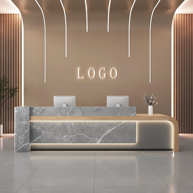 

Simple Modern Desks Company High Quality Design Industrial Adult Elegant Service Work Desk Reception Escrivaninha Furniture