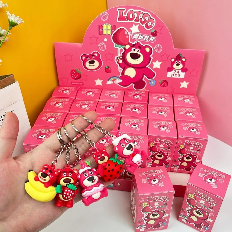 

24pcs Disney New Lotso Keychain Cartoon Doll Children's Backpack Pendant Doll Toy Pendant Friend Gift Wholesale