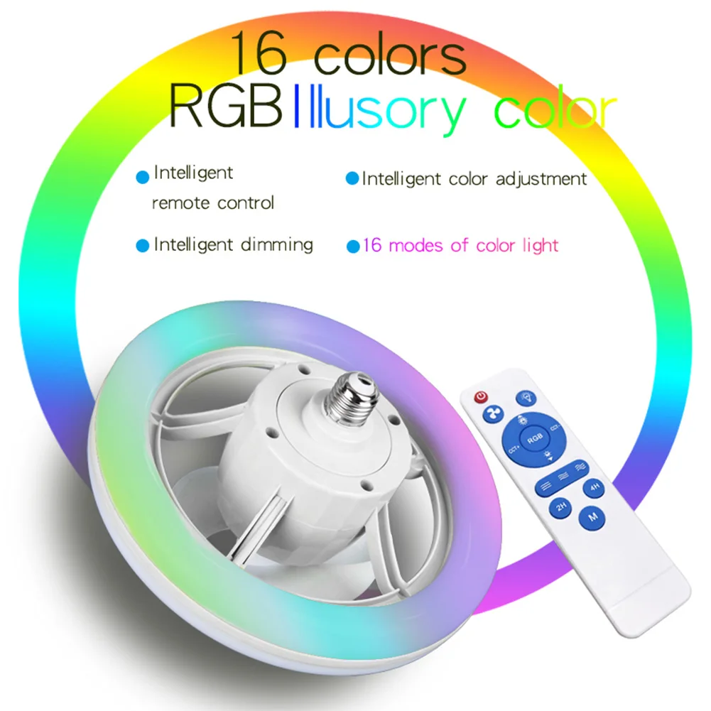 48W Ceiling Fan E27 With Led Light And Remote Control 360 ° Rotation Cooling Electric fan Lamp Chandelier For Room Home Decor