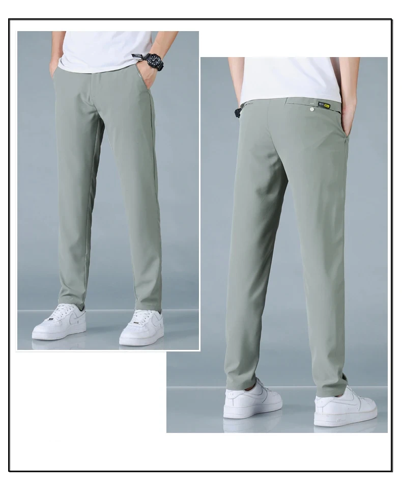 Herren Freizeithosen Korea Mode Sommer Slim Fit Hosen Hochwertige Elastische Taille Gerade Golf Sporthosen Herrenbekleidung – Detail 13