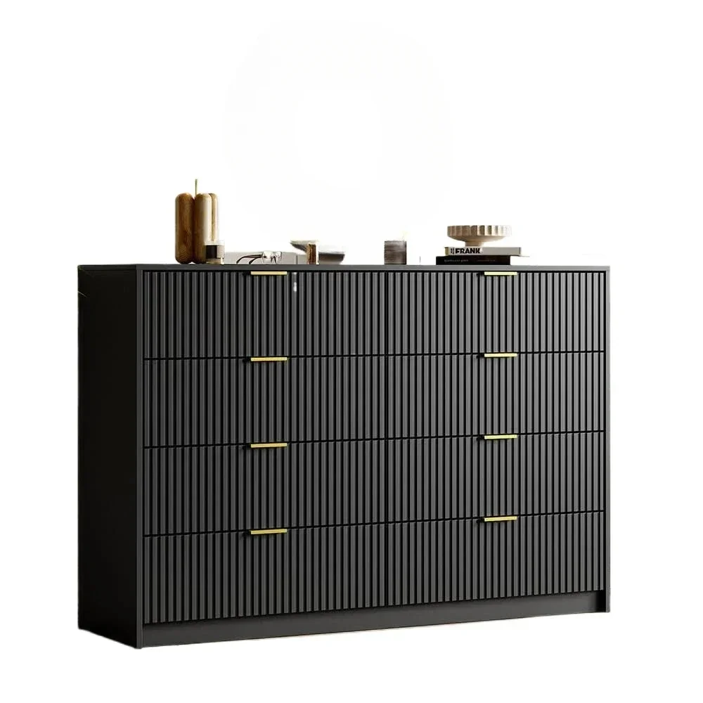 55" Wide Dresser Bedroom, Fluted 8-Drawer Double Dresser with Gold Handles, Modern Tall Chest of Drawers for Bedroom, Dressers image 6
