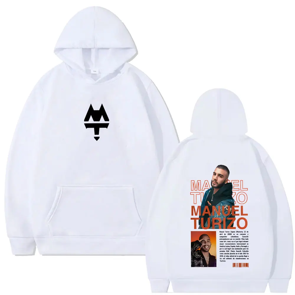 Rapper Manuel Turizo Graphic Hoodie Men Women Hip Hop Fashion Pop Music Pullover Hoodies Men's Vintage Casual Oversized Pullover