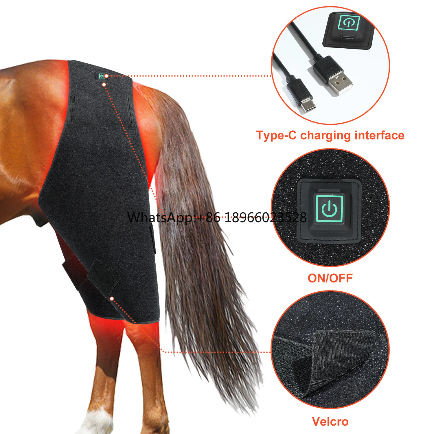 Equine Red Light Therapy For Pain Relief Infrared Red Light Therapy Pad Wrap With Rechargeable Battery