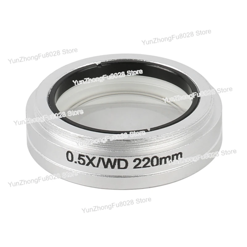 Objectif auxiliaire binoculaire trinoculaire 0,5X/WD220 0,7X/WD136 2X/WD45, lentille de Barlow, interface M55 pour microscope stéréo 8X-50X