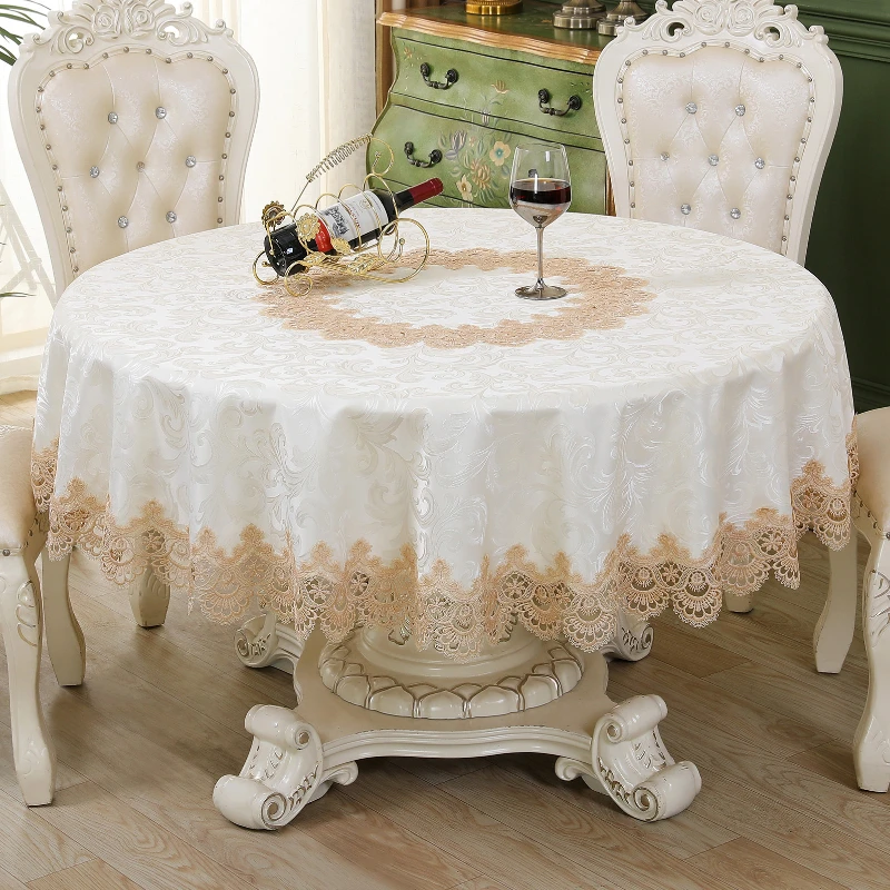 European Style Jacquard Weave Tablecloth Decoration Cloth Round Tablecloth Tea Table Dining Table Tablecloth Hotel Cloth Art