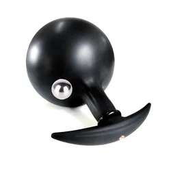 Inflatable Anal Butt Plug with Built-in Steel Ball Woman Anus Vagina Dilator Expander Postate Massager for Erotic Sex Games