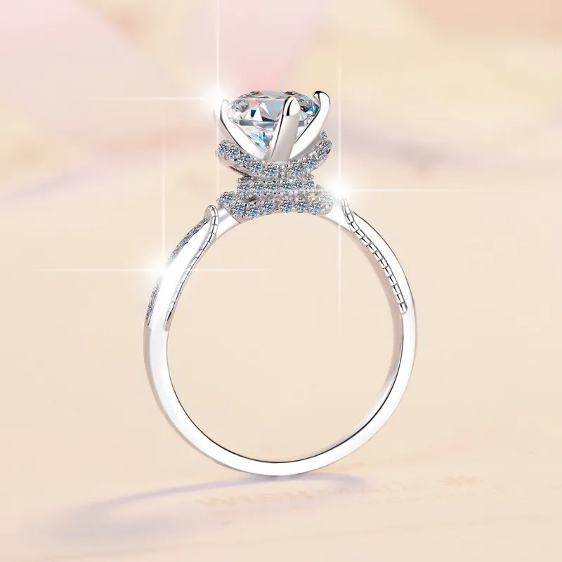 

Heart-Shaped Ring 1Ct Moissanite Women's PT950 Platinum - Gentle sparkle, 3D heart, skin-friendly comfortable wear