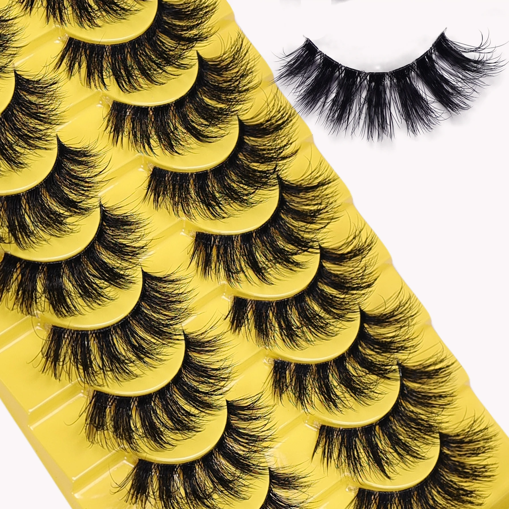 10 Paar flauschige 3D-Wimpern für dramatische künstliche Wimpern, unordentliche falsche Wimpern, flauschige dicke Wimpern