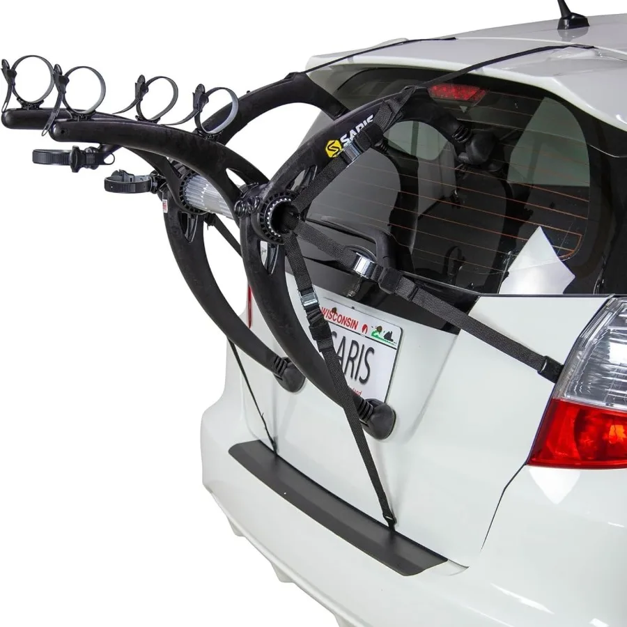 Bones EX 2-Bike Trunk Rack Bicycle Carrier, Durable, Rust-Free, Anti-Sway Straps, Made in USA, Arc-Based Design, 100% Recyclabl