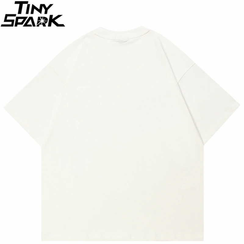 2024 Men T-Shirt Streetwear Twisted Blurry Letters Graphic Casual White Tshirt Tops Tees Cotton T Shirt Unisex Fashion Clothing view 2