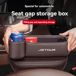 Multifunction Leather Car Seat Organizer Box Gap Filler With Cup Holder For Jetour X70 X90 X95 Plus X70S X70M Car Accessories