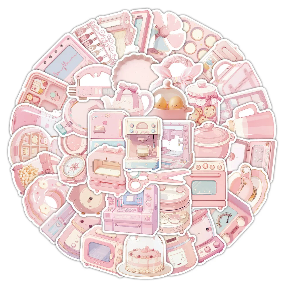 60 uds dibujos animados estilo INS panadería rosa lindo divertido pegatinas de grafiti decorativo impermeable equipaje lápiz caja escritorio bicicleta calcomanía juguete para regalo