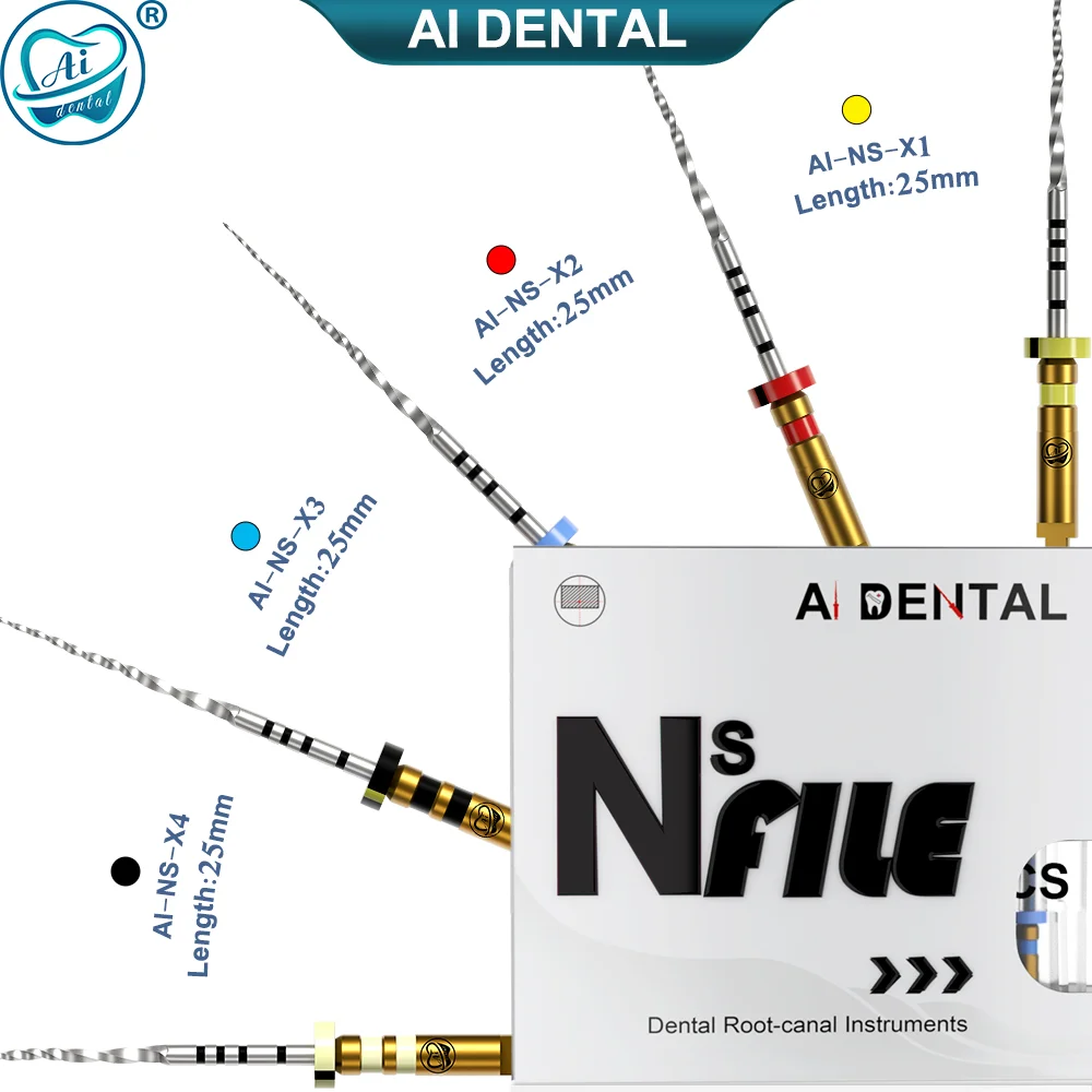 AI-NS loving File NiTi Alloy Rotary Drill Root Canal Treatment Instrument Variable Taper Next System 25mm 5pcs/pack 10 sets/box