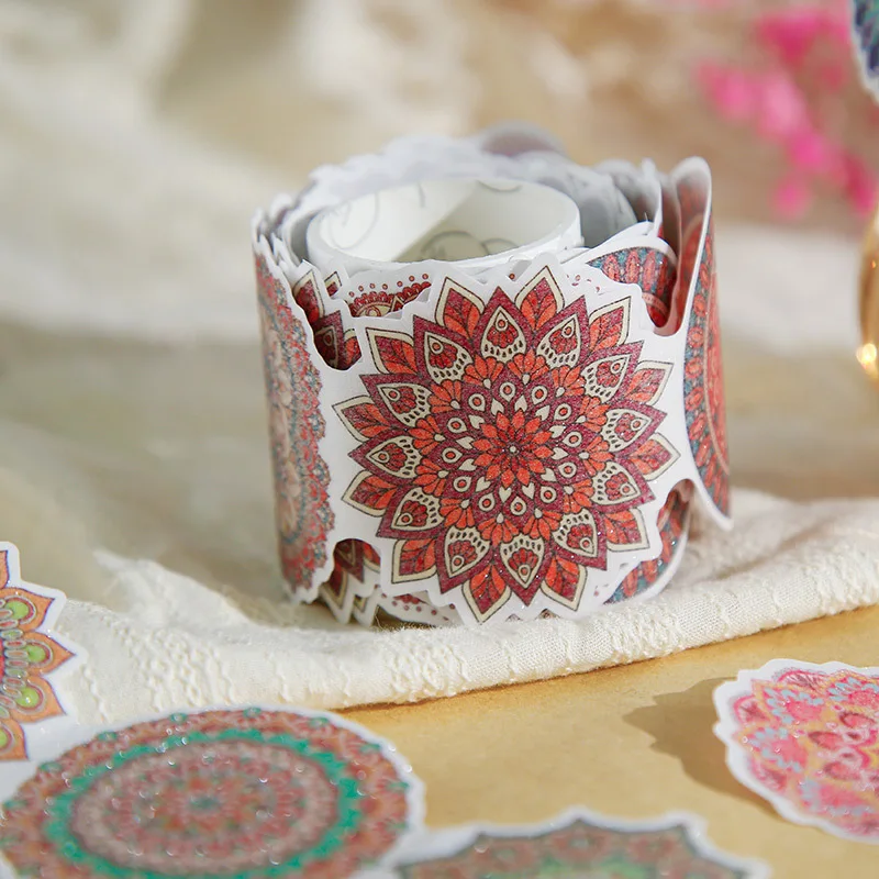 1 pçs diy decoração fitas adesivas japonês a busca do reino do mandala washi fitas mascaramento adesivos papelaria