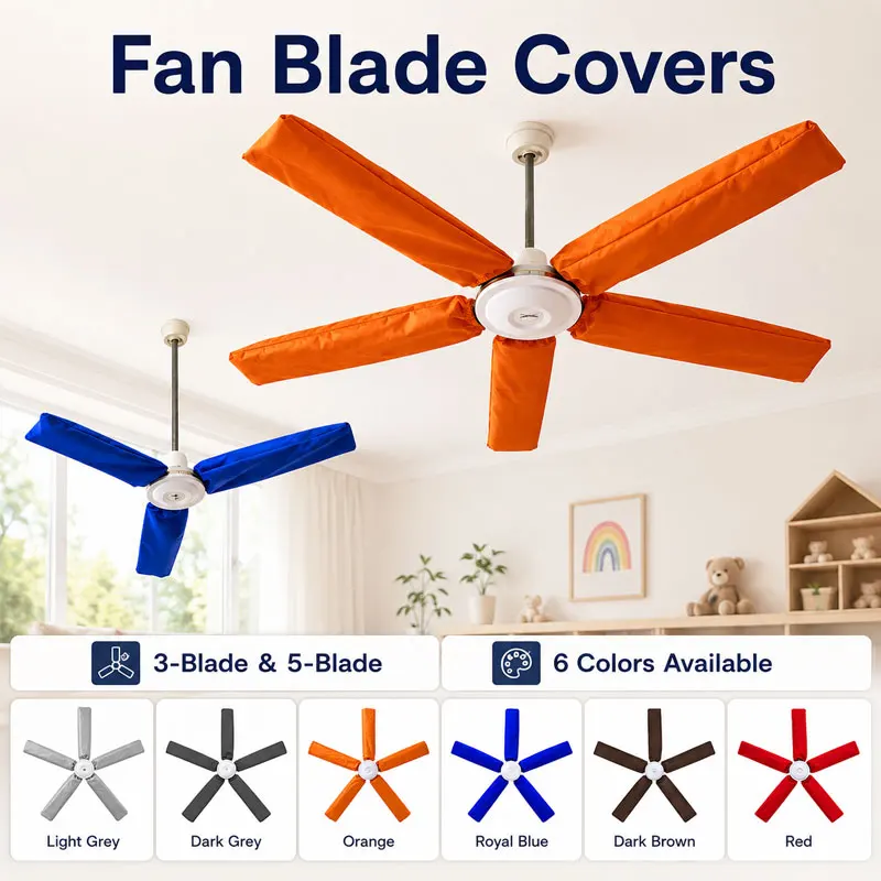 1 Set Ceiling Fan Dust Covers Minimalist Five Or Three-Leaf Ceiling Fan Blade Covers Reusable Hanging Fan Blade Protectors
