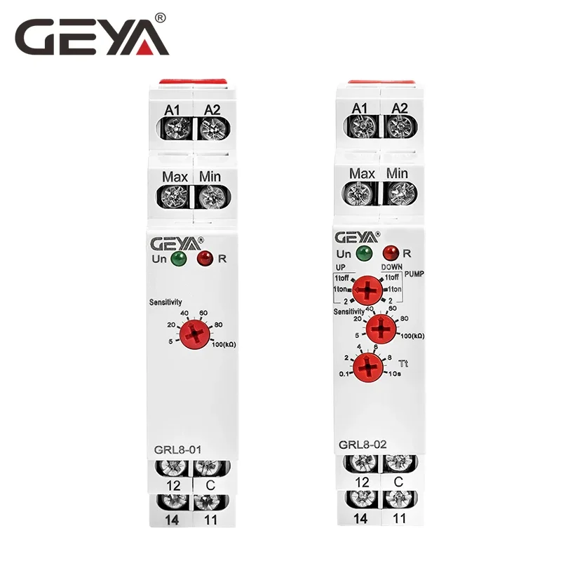 

GRL8 Liquid Level Control Relay 10A Electronic Liquid Level Controller wirh Sensor AC/DC24V-240V GEYA