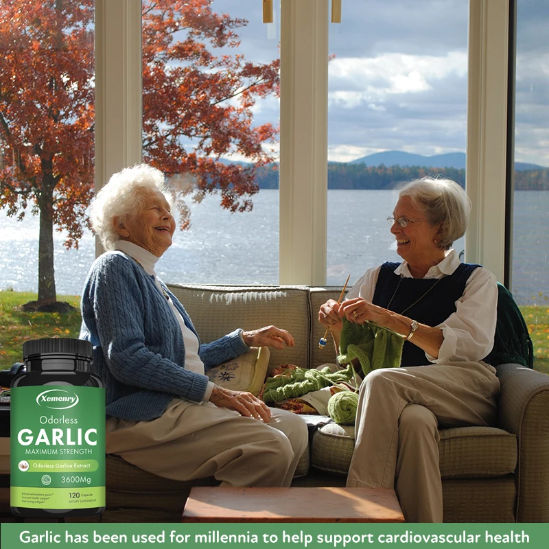 Garlic Extract Supplement with Allicin - Unflavored Capsules, Imported From The USA