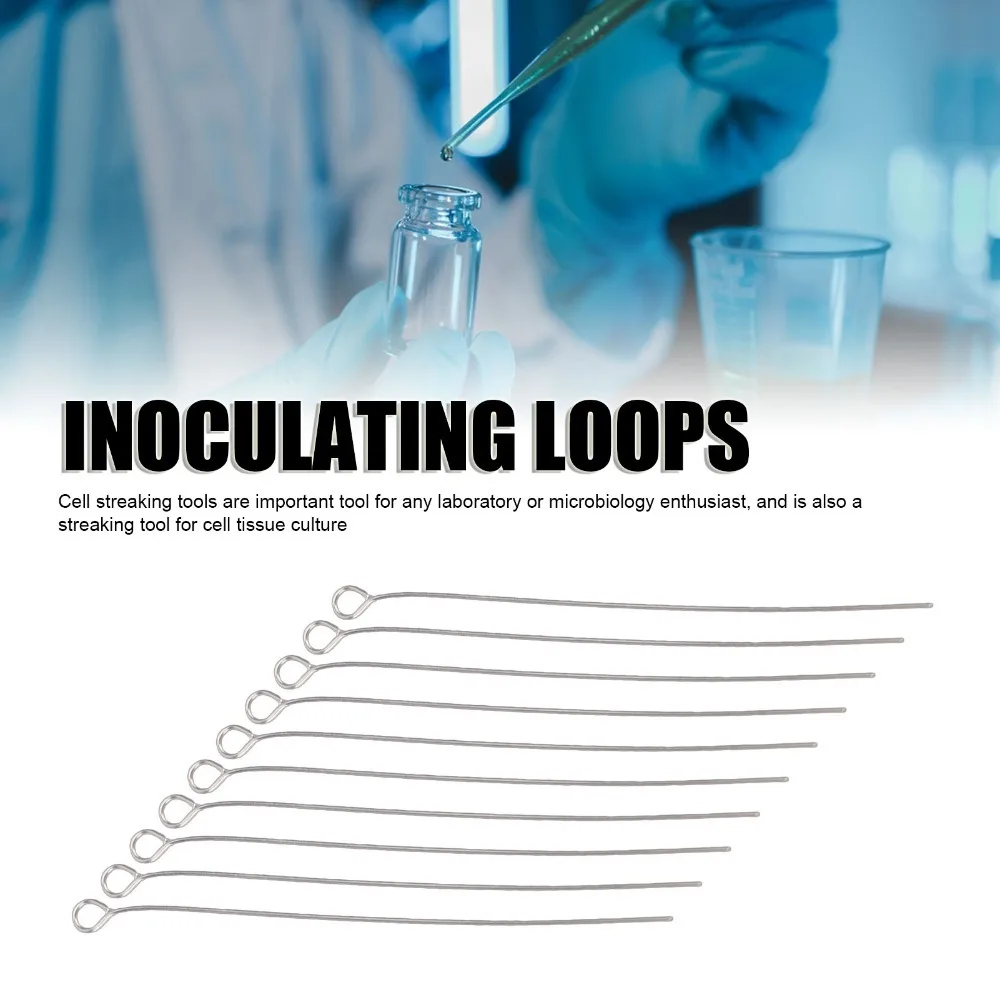 10Pcs,2mm,4mm Metal Wire Inoculating Loop Solid 2mm,4mm Loop Metal Inoculating Rod Round Loop Shape Inoculation Wire