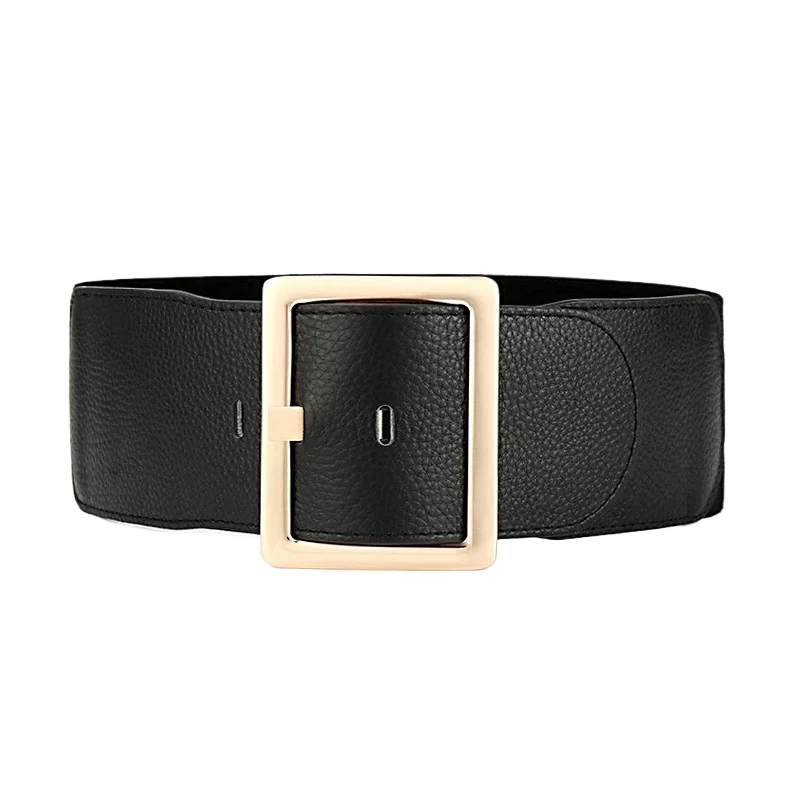 Women's Extra-Wide Elastic Adjustable Waist Belt Versatile Decorative Cincher for down Jackets - Fashion Accessory