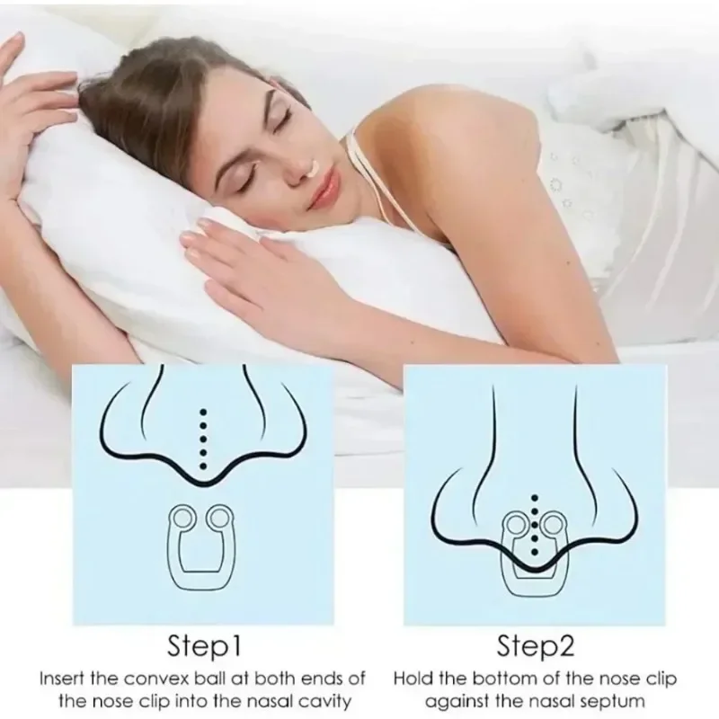 4Pcs Sleep aid device Magnetic Anti Snore Nose Clip Stop Snoring Improve Breathing Sleep Aid Apnea Guard Night Device with Case
