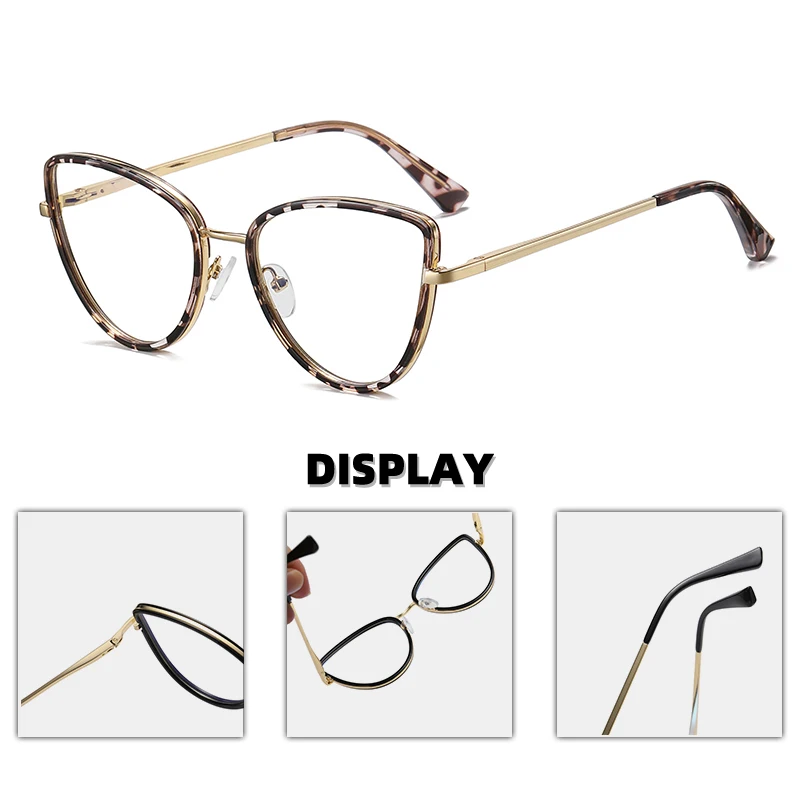 Cat Eye Glasses Frame Myopia Eyeglasses Photochromic Gray Lens Woman Spectacles Luxury Eyewear Shortsighted Glasses