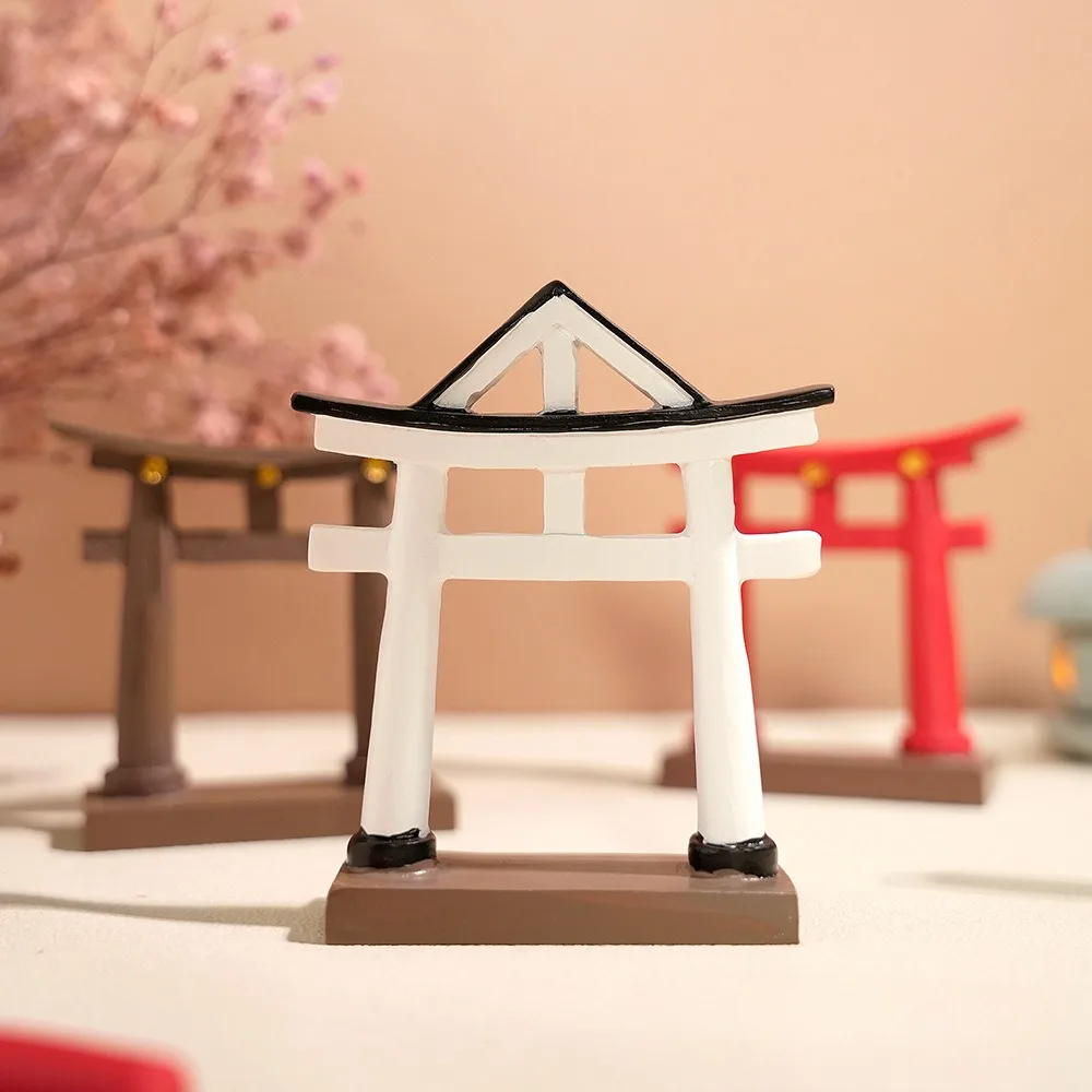 Miniature Torii Gate Japanese Shinto Temple Garden Asian Architectural Mini House Ornament Fish Tank Decoration Chinese Decor