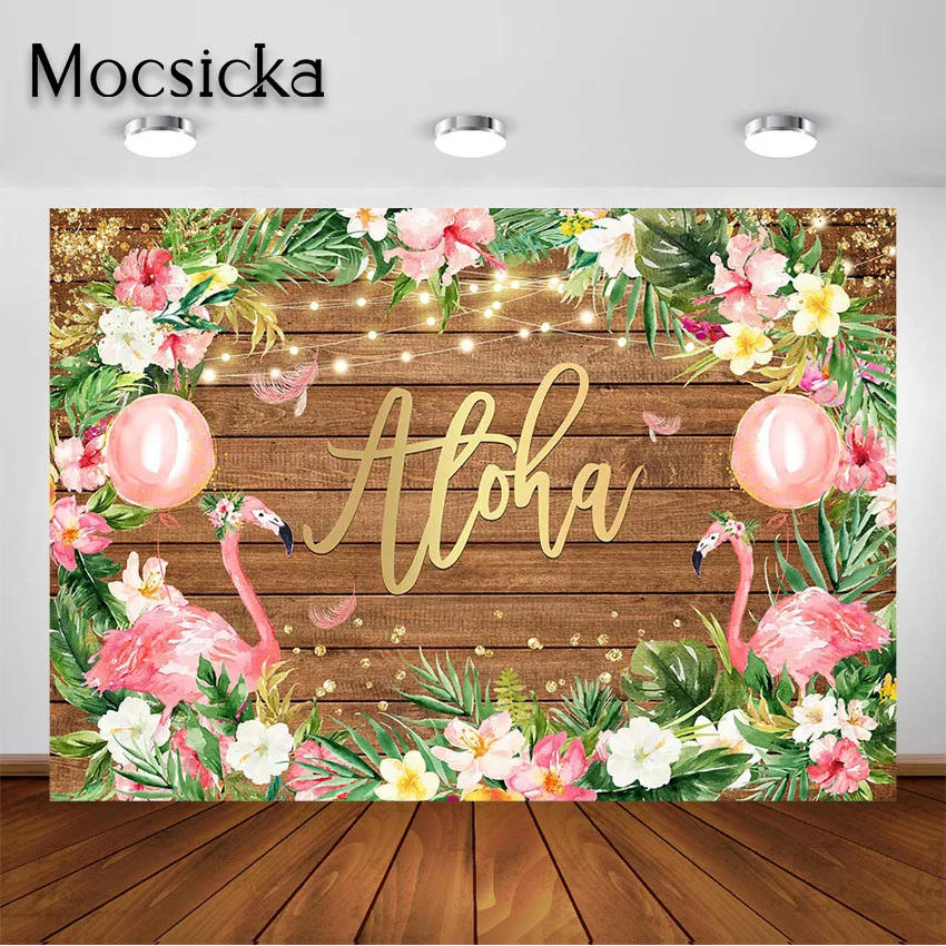 Mocsicka Aloha telón de fondo verano Luau flores tropicales fotografía hawaiana decoraciones de fondo cumpleaños Baby Shower fiesta